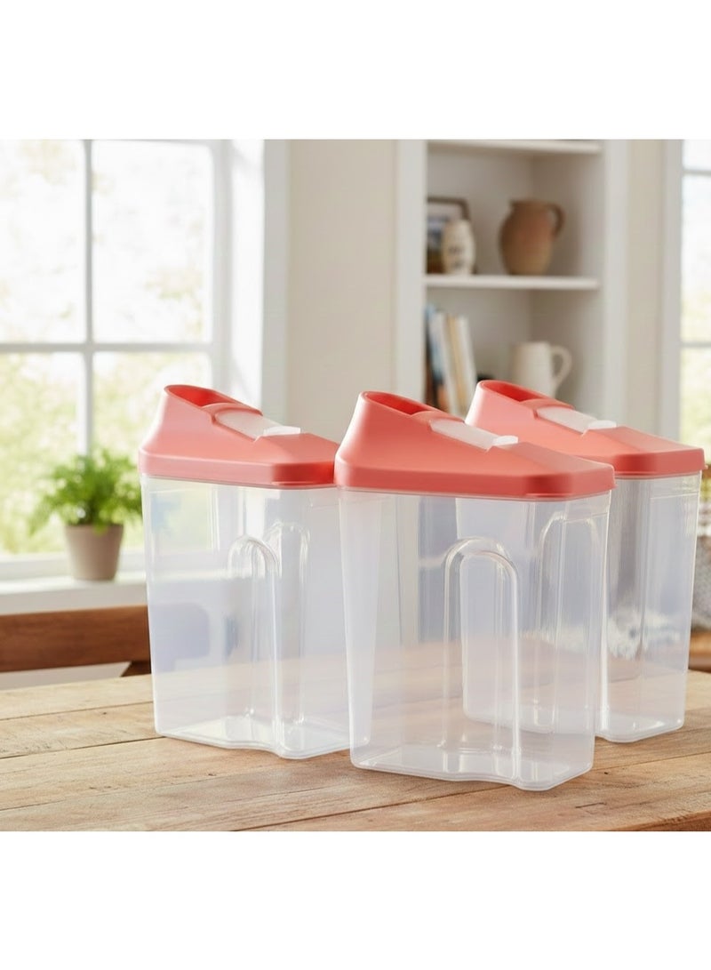 favilla 3-piece plastic spice container set with airtight lids – 250ml capacity – 8 x 5.5 x 12.5cm - Image 1